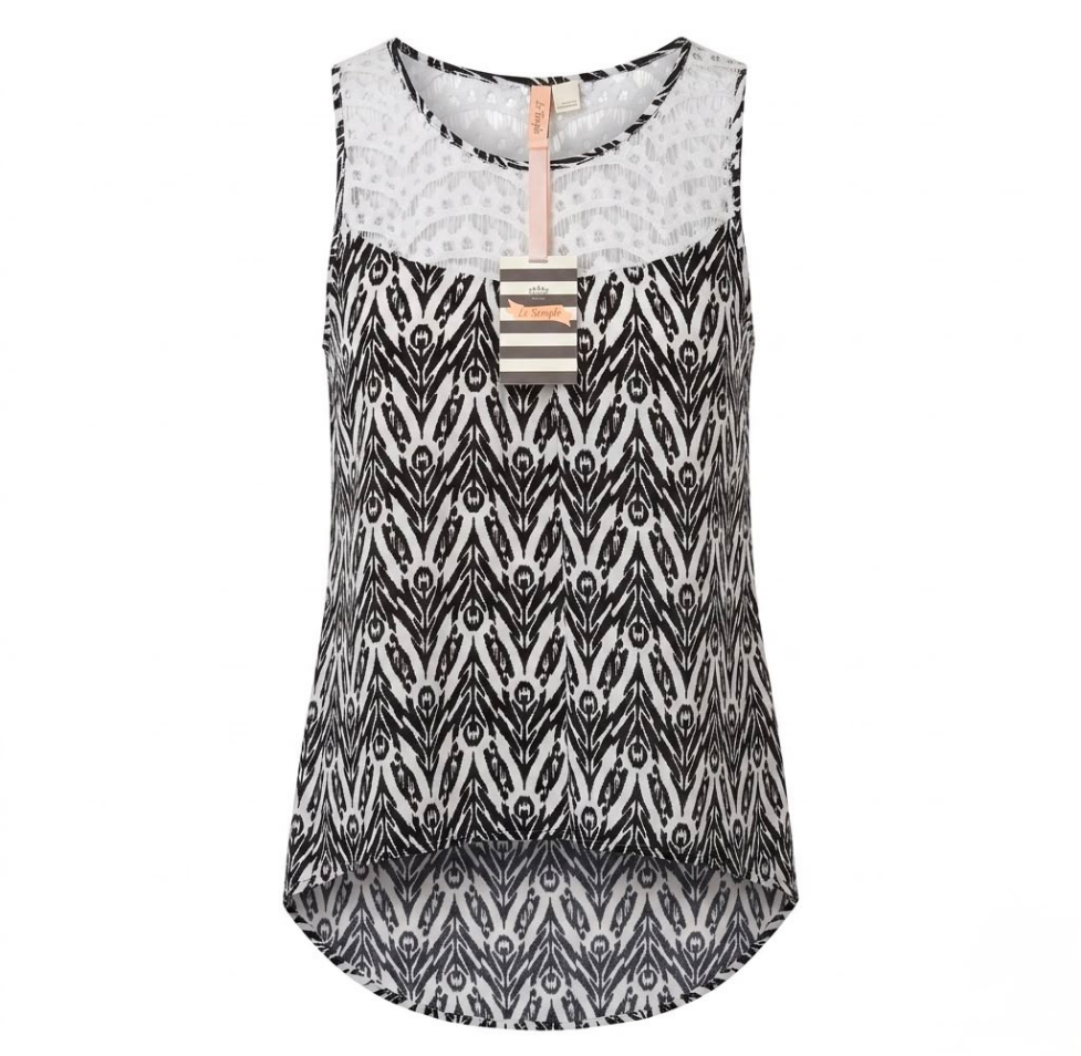 Cute sleeveless blouse with white edge